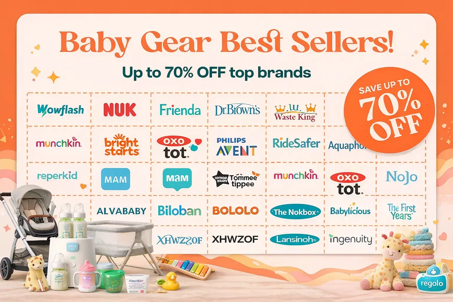 Baby brands best sellers – up to 70% off
