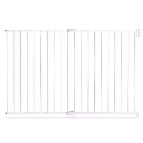Munchkin® Extending XL™ Tall and Wide Baby Gate, Hardware Mounted Safety Gate for Stairs, Hallways and Doors, Extends 33" - 56" Wide, Metal, White
