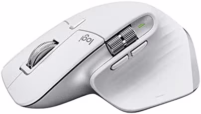 Logitech MX Master 3S Wireless Mouse Standard Edition with Logi Bolt USB Receiver, Ultra-Fast Scrolling, Ergo, 8K DPI, Track on Glass, Quiet Clicks, USB-C, Bluetooth, Windows, Linux, Chrome- Pale Grey